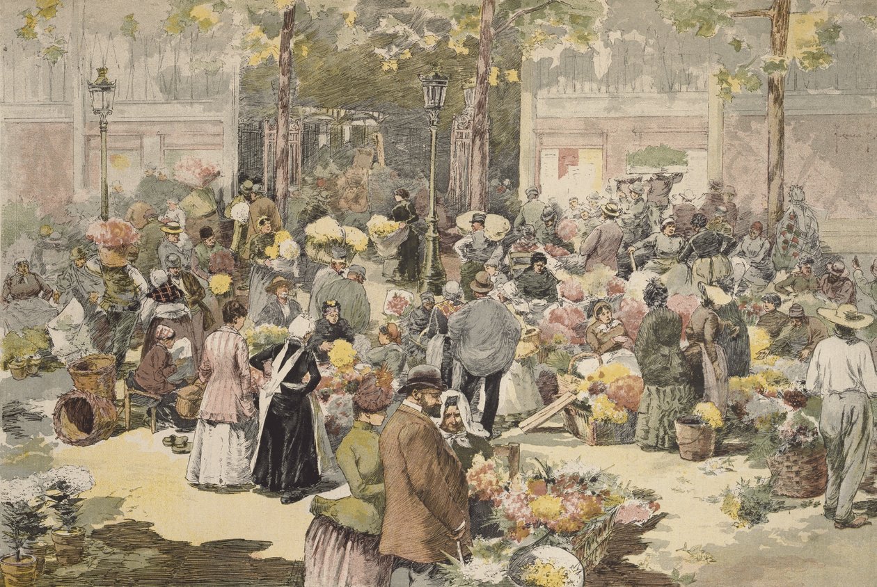 Targ kwiatowy, Paryż, 1886 autorstwa Fernand Fau