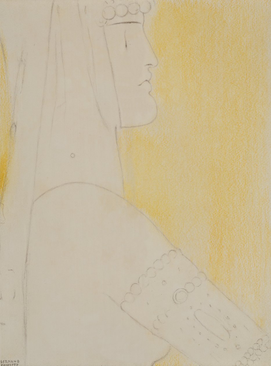 Studium na przepustkę, ok. 1908 (pastel) autorstwa Fernand Khnopff