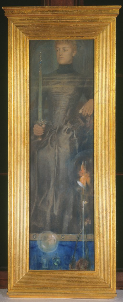 La Solitude (pastel i wosk na papierze) autorstwa Fernand Khnopff