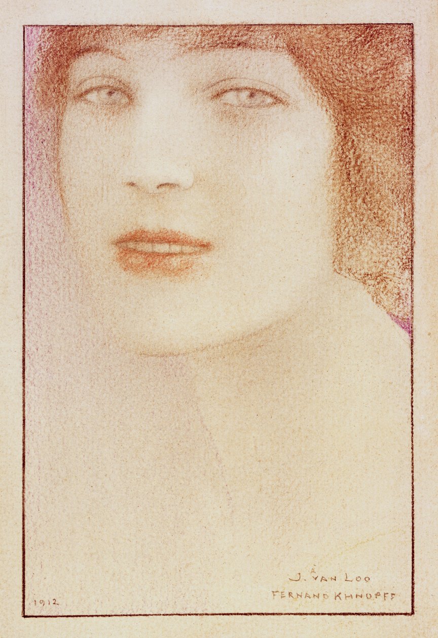 Portret kobiety, 1912 (pastel na papierze) autorstwa Fernand Khnopff