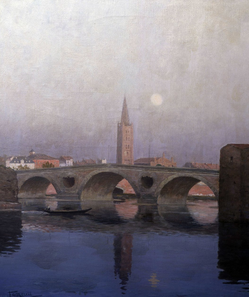 Le Pont Neuf w Tuluzie, początek XX wieku (malarstwo) autorstwa Fernand Antonin Mercié