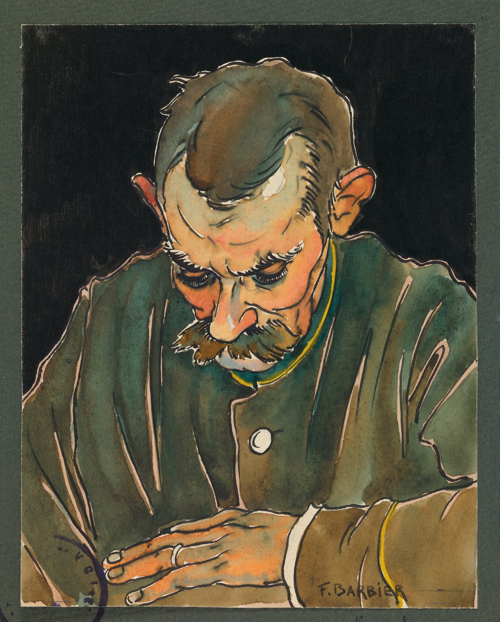 Phongeron czyta list swojej żony, Gustrow autorstwa Fernand Barbier