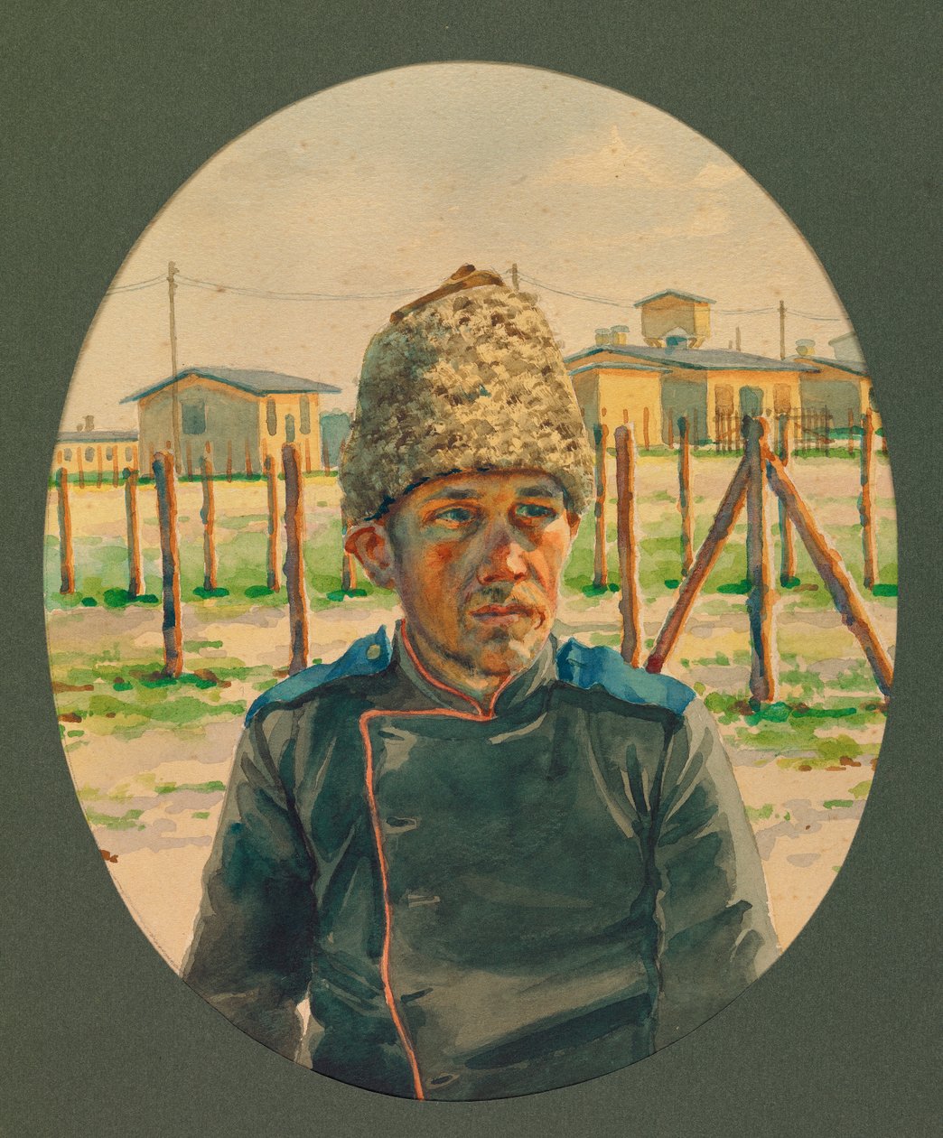 Portret rosyjskiego artylerzysty opuszczającego szpital, Gustrow autorstwa Fernand Barbier