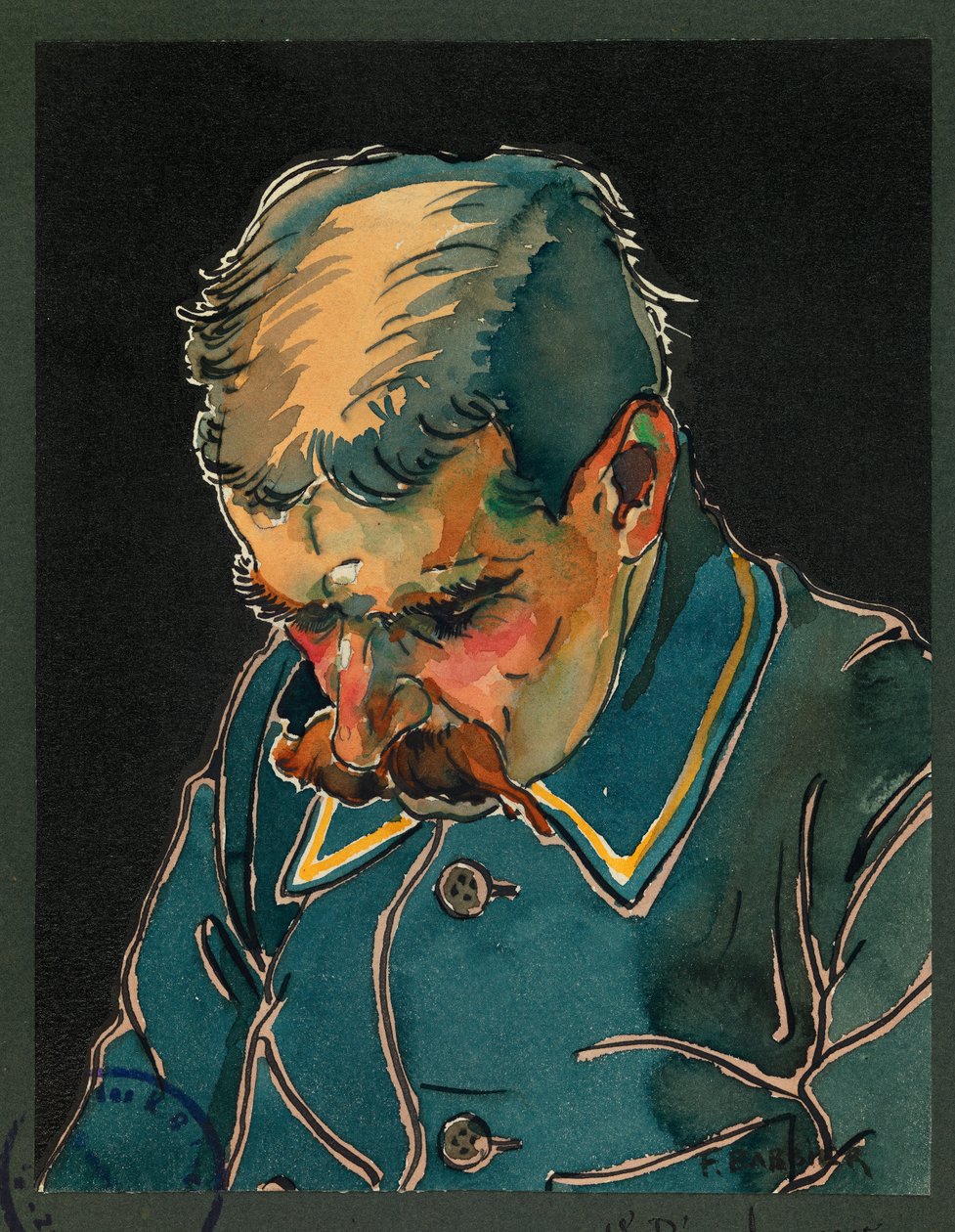 Więzień Mar de Rance dyryguje obozową orkiestrą, Gustrow autorstwa Fernand Barbier