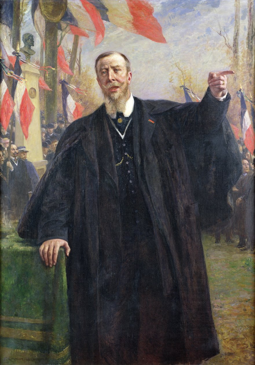 Paul Deroulede (1846-1914) Wygłasza przemówienie w Bougival, styczeń 1913 (olej na płótnie) autorstwa Fernand Cormon