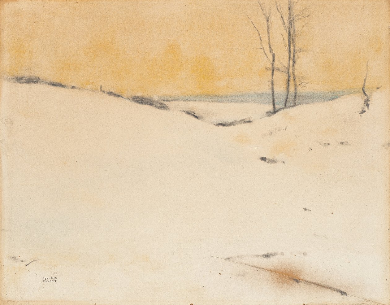 Na śniegu, ok. 1916 autorstwa Fernand Khnopff