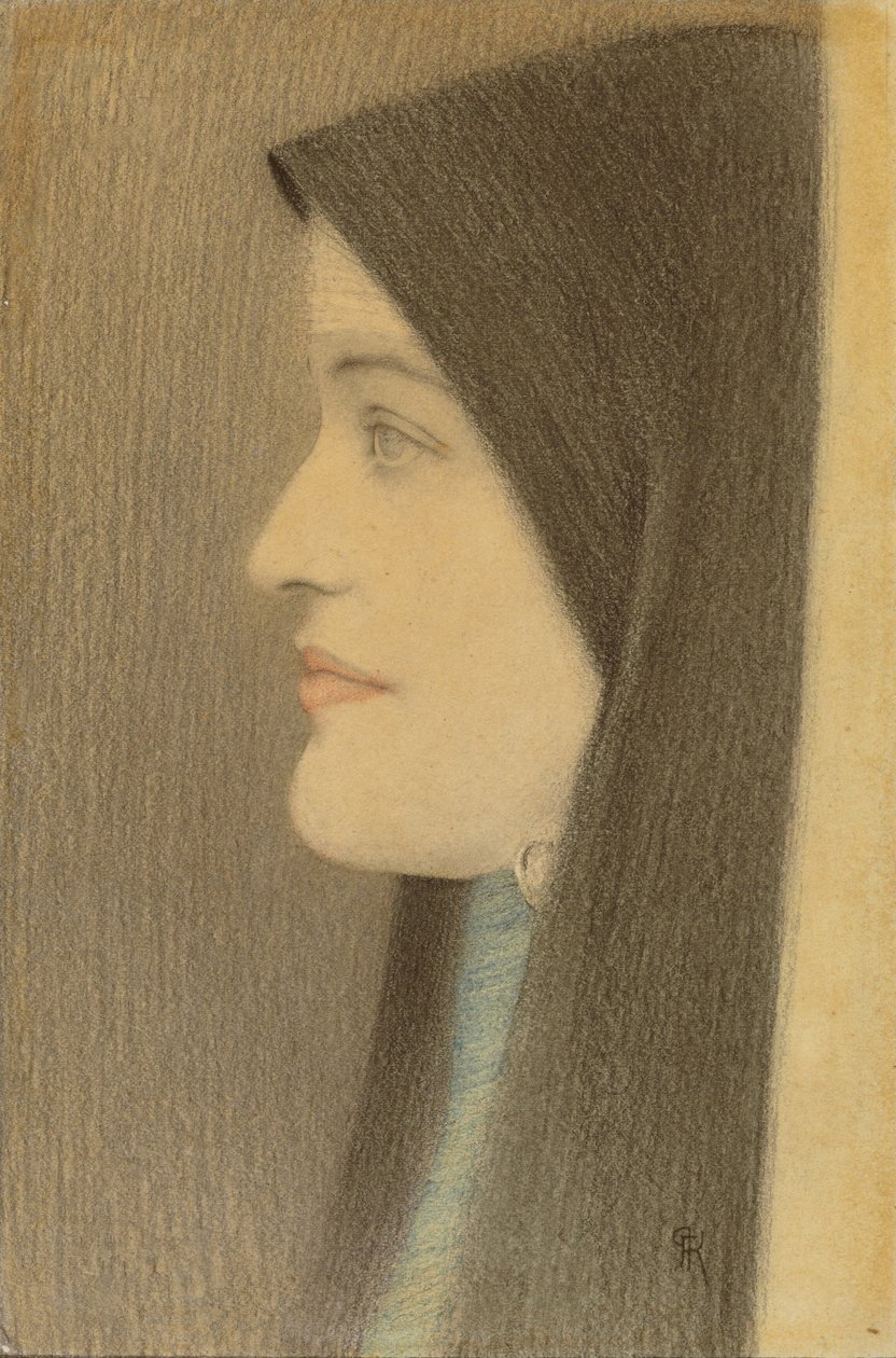 Studium kobiety, ok. 1910 autorstwa Fernand Khnopff