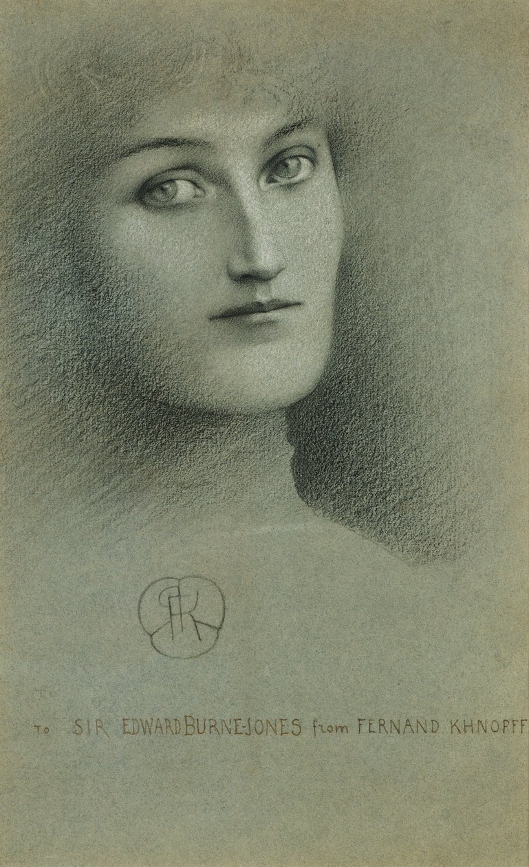 Głowa kobiety; Głowa kobiety, 1896 autorstwa Fernand Khnopff
