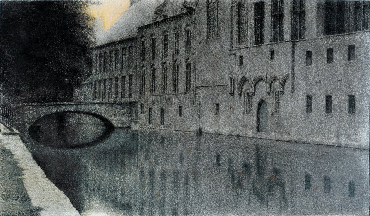 Pamiątka z Flandrii. Kanał, 1904. autorstwa Fernand Khnopff