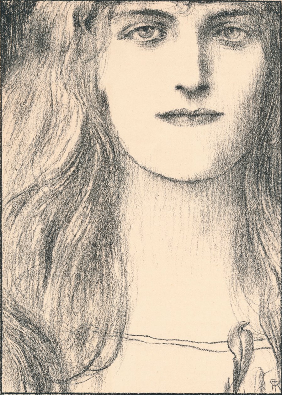 Głowa twarzy, 1898 autorstwa Fernand Khnopff