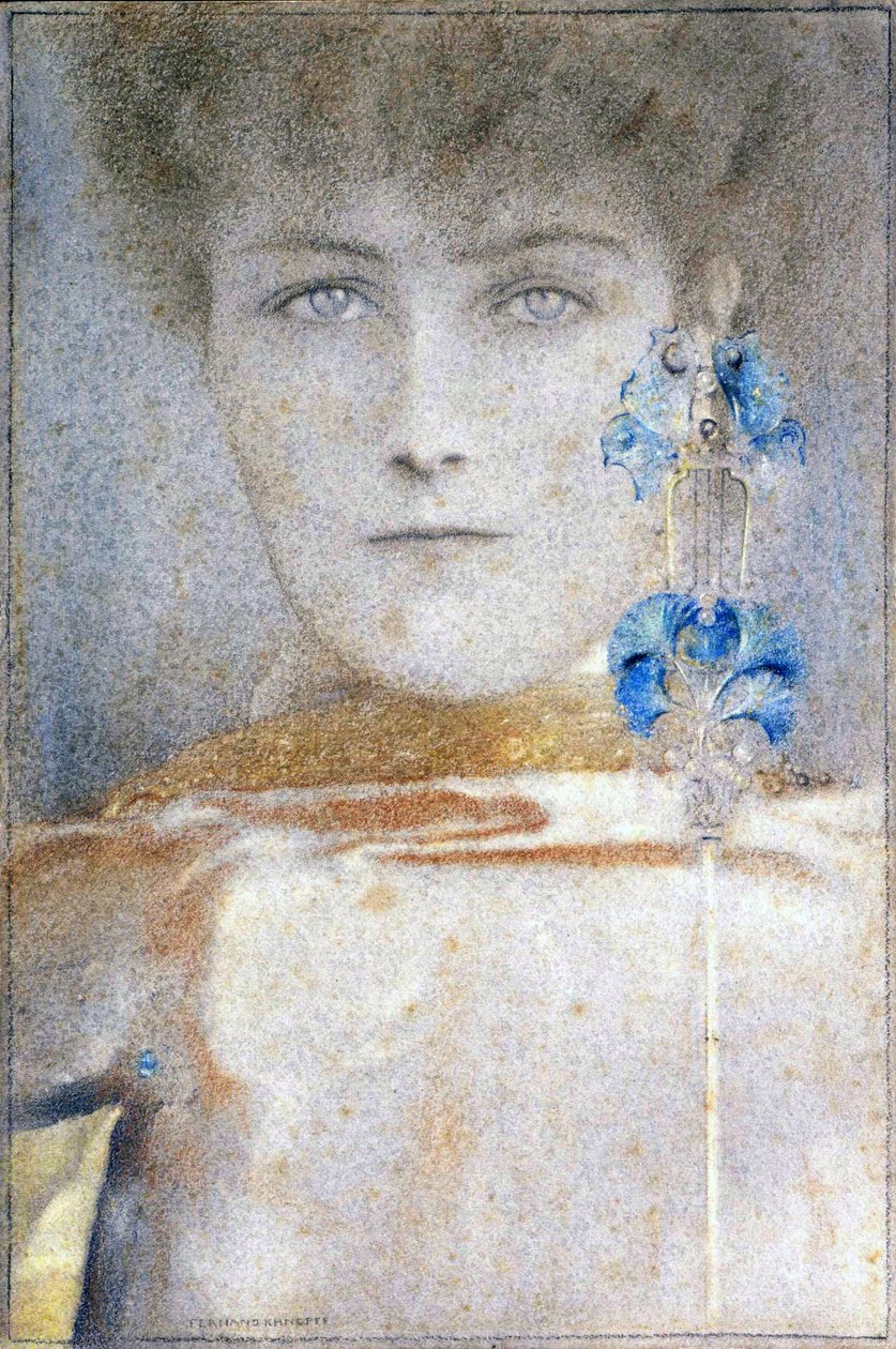 Biała maska, Fernand Khnopff (1858-1921) autorstwa Fernand Khnopff