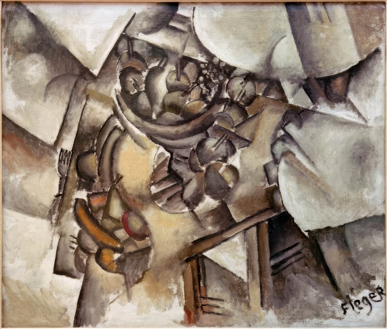 Miska z owocami na stole autorstwa Fernand Leger