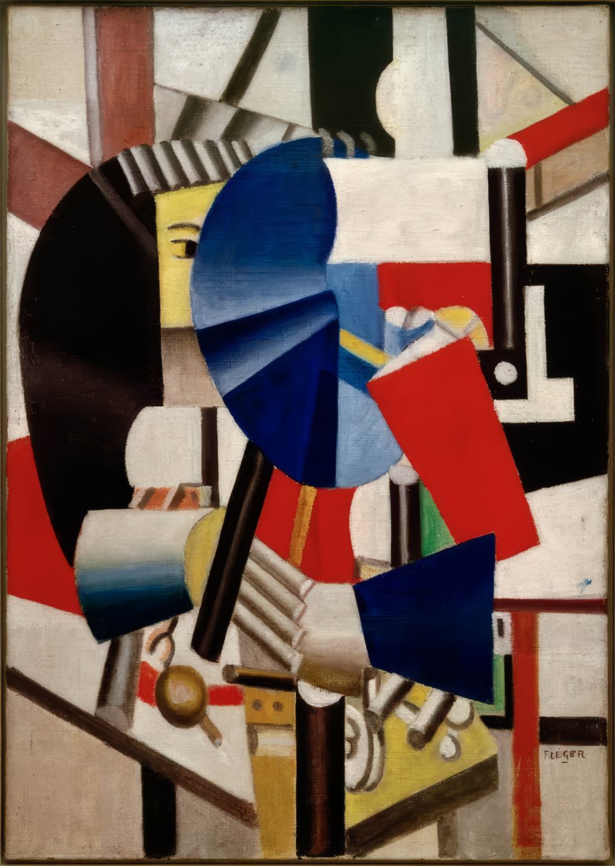 Kobieta z lustrem autorstwa Fernand Leger