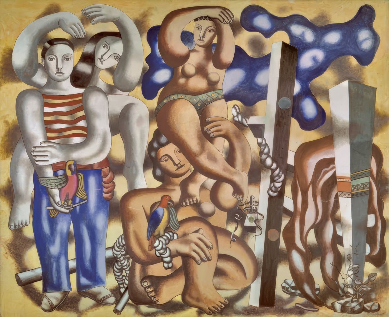 Kompozycja z dwoma papugami autorstwa Fernand Leger