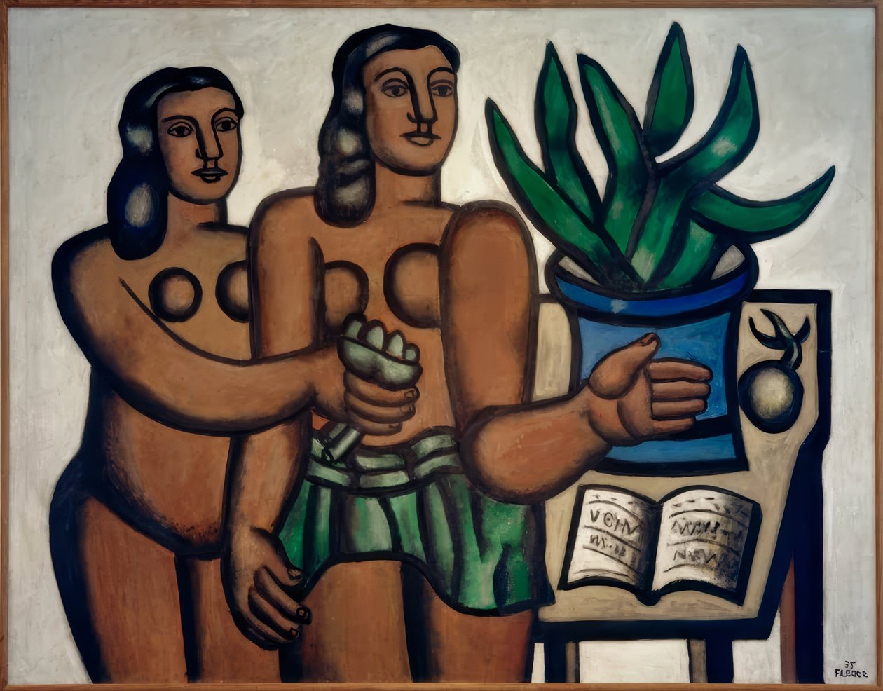 Dwie kobiety z niebieskim wazonem autorstwa Fernand Leger