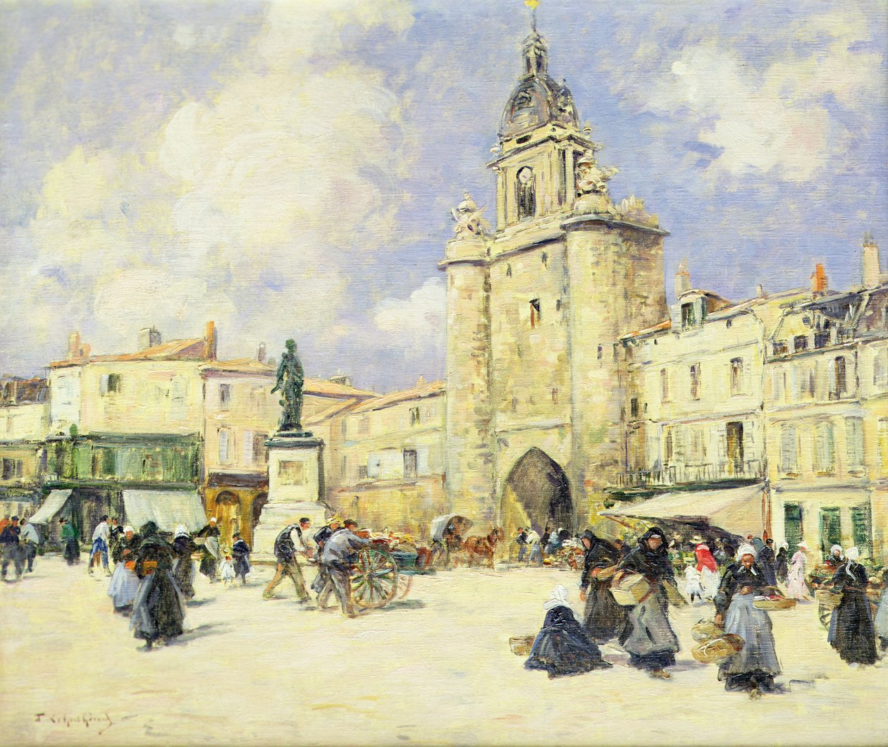 Rynek w La Rochelle (olej na płótnie) autorstwa Fernand Legout Gerard