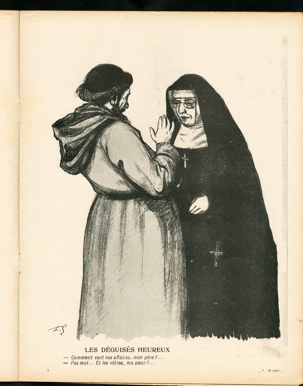 Butter Plate, numer 209, Satyryczny czarno-biały autorstwa Fernand Louis Gottlob