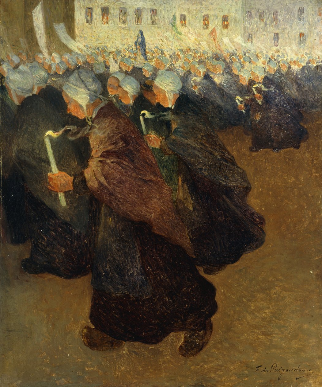 Nocna procesja w Bretanii; Nocna procesja w Bretanii, ok. 1894 (olej na płótnie) autorstwa Fernand Loyen du Puigaudeau