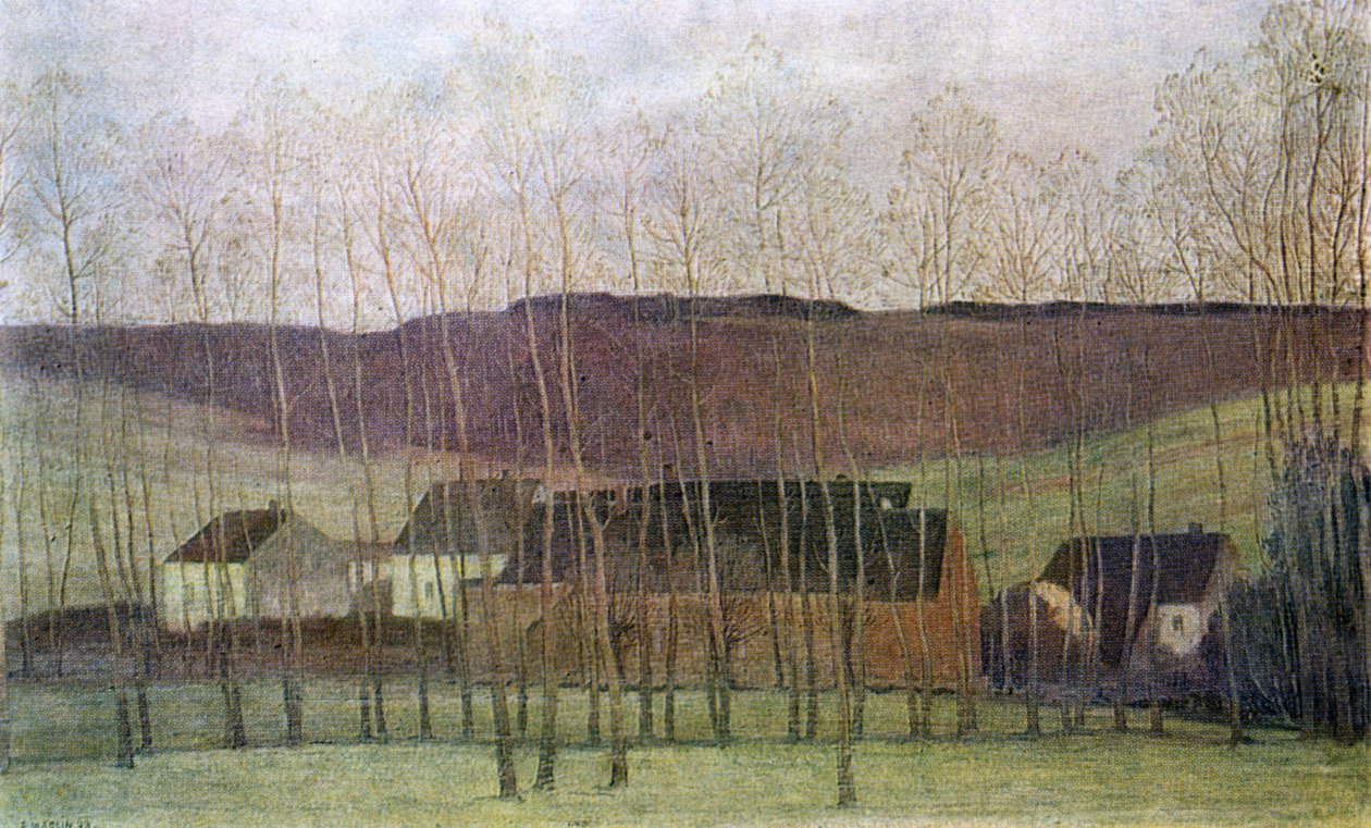 Krajobraz z budynkami, 1898 autorstwa Fernand Maglin