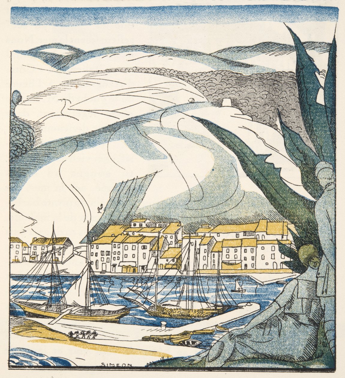 Antibes, z Gazette de Bon Ton, wyd. 1920 (druk szablonowy) autorstwa Fernand Siméon