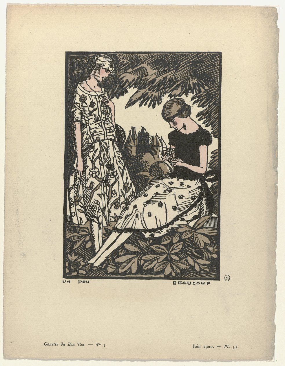 Gazette du Bon Ton, 1920 - nr 5, pl. 34: Trochę dużo autorstwa Fernand Siméon