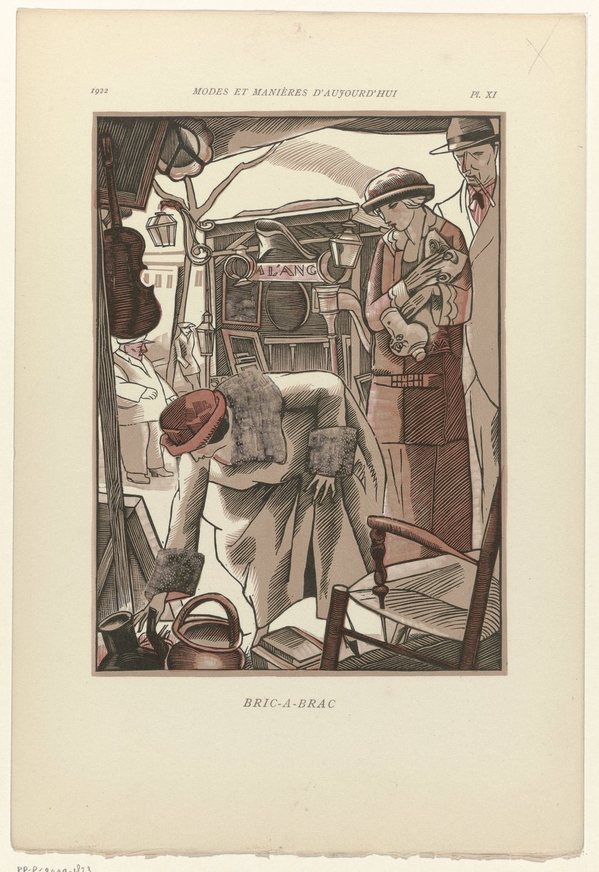 Dzisiejsze mody i maniery, 1922, pl. 11: Bric-A-Brac autorstwa Fernand Siméon