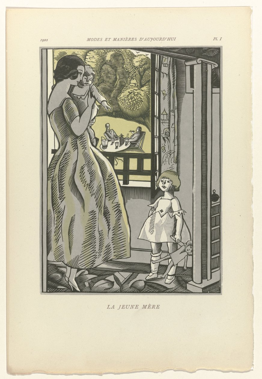 Dzisiejsze mody i maniery, 1922, pl. 1: Młoda matka autorstwa Fernand Siméon