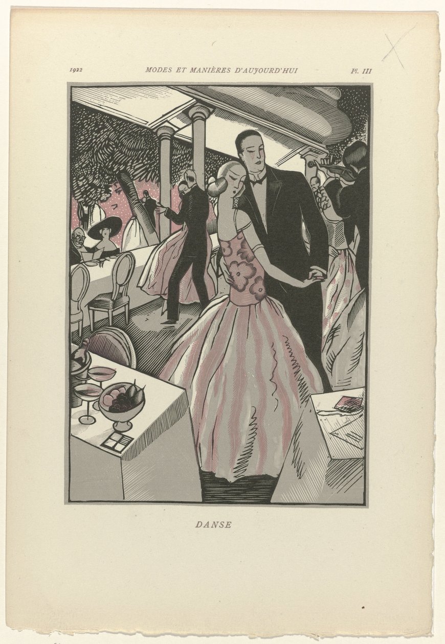 Dzisiejsze mody i maniery, 1922, pl. 3: Taniec autorstwa Fernand Siméon