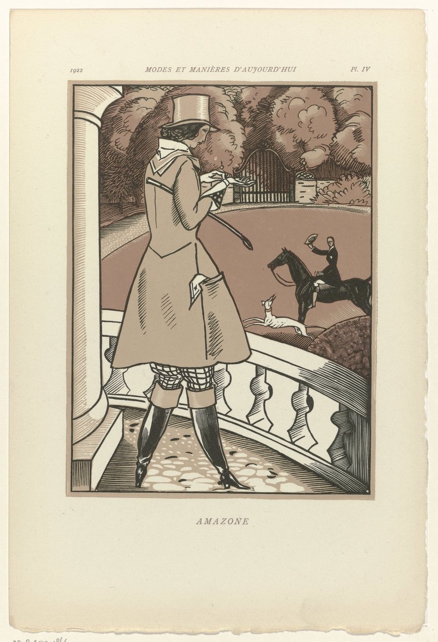 Dzisiejsze mody i obyczaje, 1922, pl. 4: Amazone autorstwa Fernand Siméon