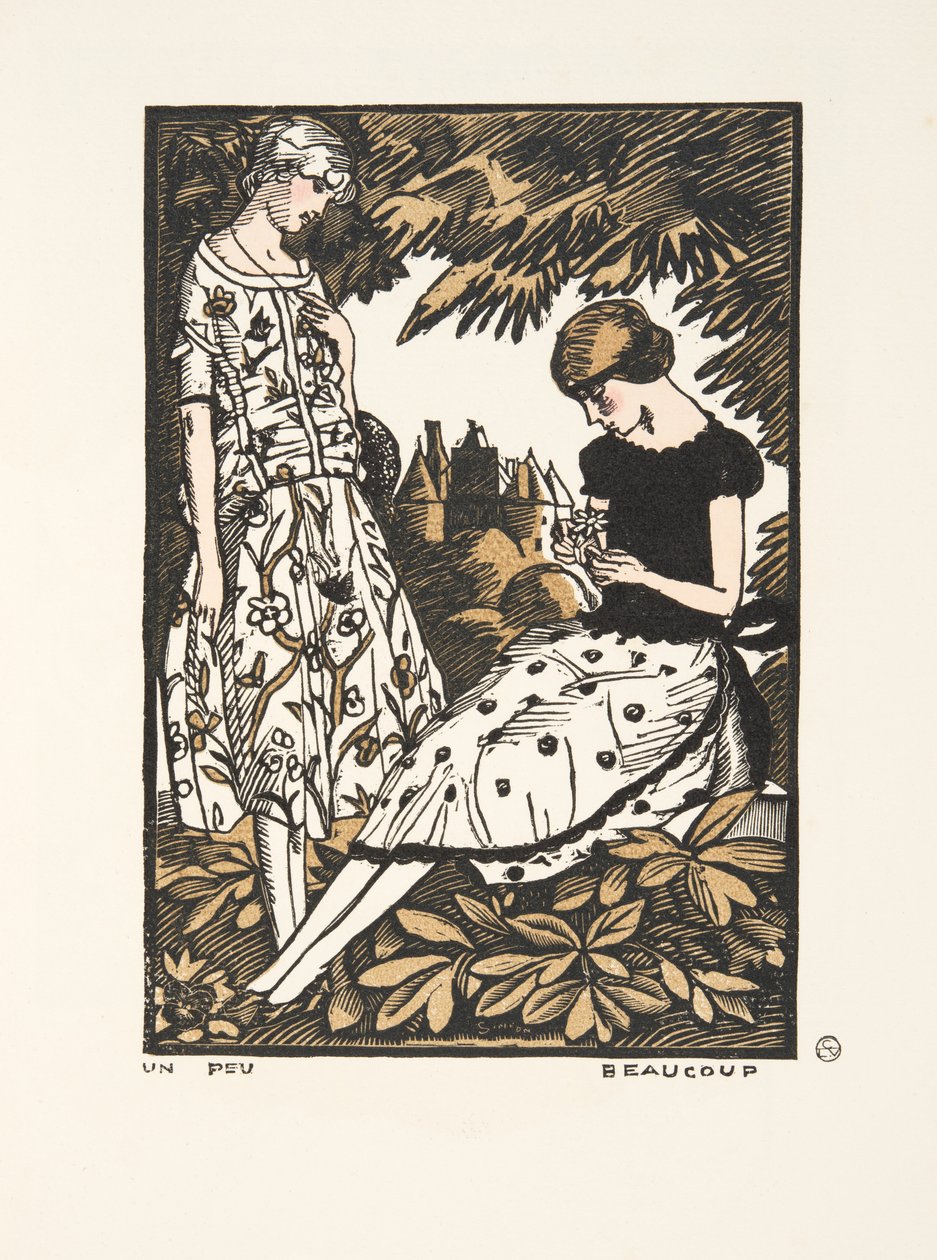 Trochę, dużo, z kolekcji modnych talerzy, 1920 (odbitka szablonowa) autorstwa Fernand Siméon