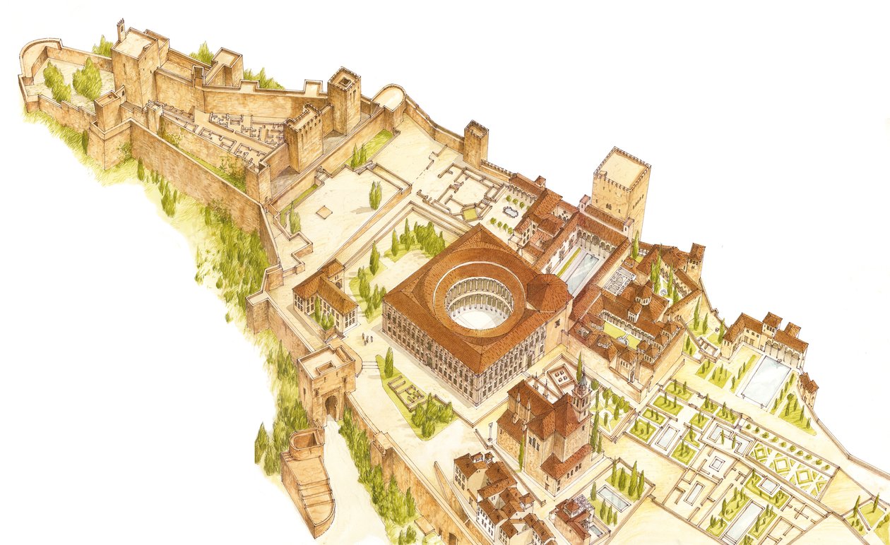 Alhambra, Granada, Hiszpania. Zamek i pałace autorstwa Fernando Aznar Cenamor