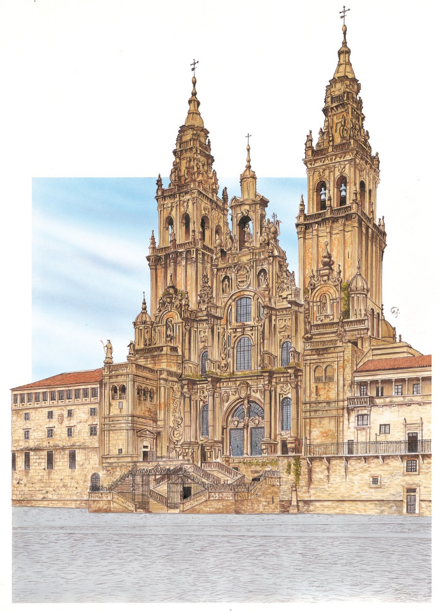 Santiago de Compostela. Fasada zachodnia. Hiszpania autorstwa Fernando Aznar Cenamor