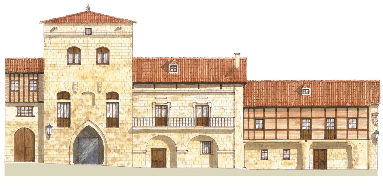 Tradycyjne domy. Santillana del Mar, Kantabria, Hiszpania autorstwa Fernando Aznar Cenamor