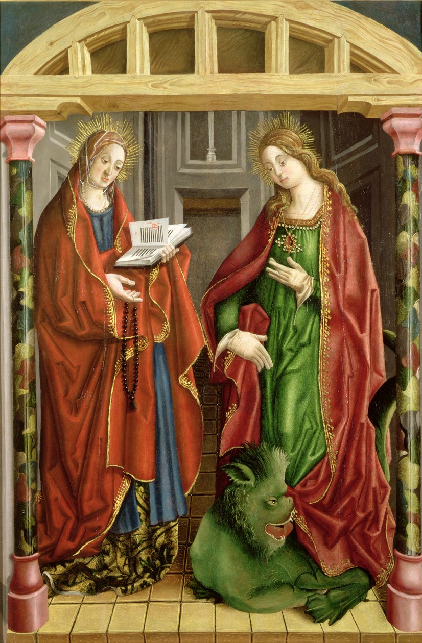 Dwie święte kobiety, prawdopodobnie św. Maria Magdalena i św. Marta (panel) autorstwa Fernando Gallego