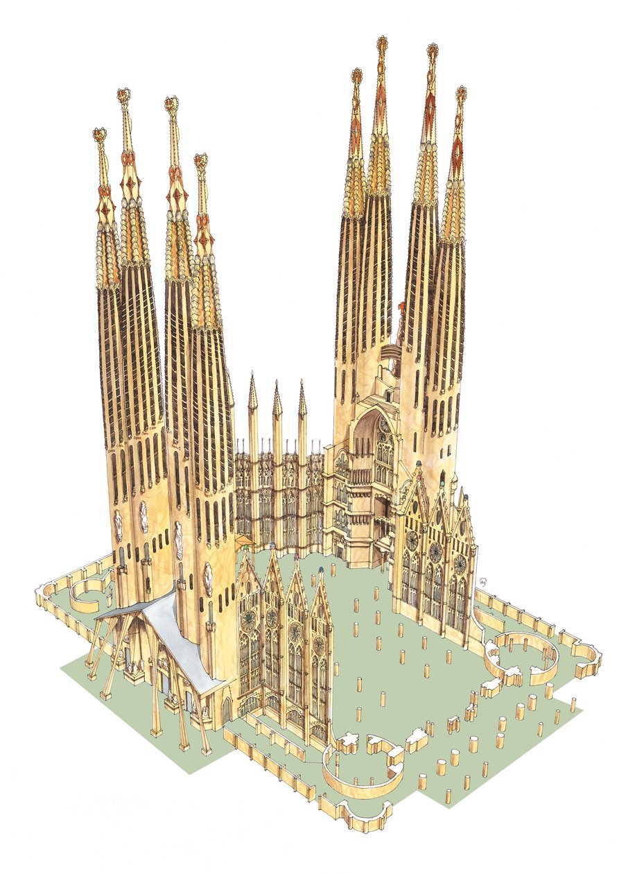 Święta Rodzina, Antonio Gaudi. Barcelona, Hiszpania autorstwa Fernando Aznar Cenamor