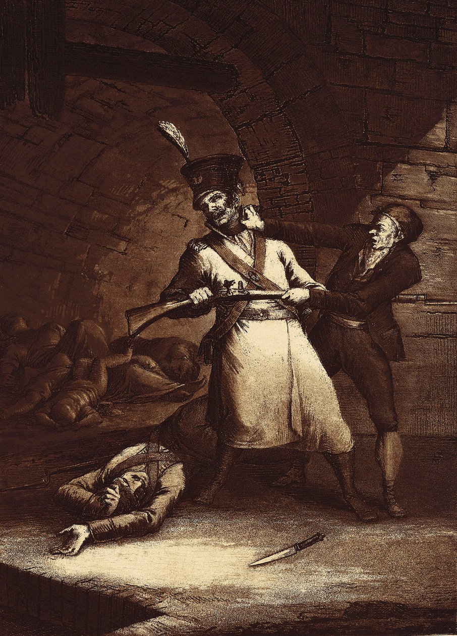 Jose de la Hera buntuje się przeciwko jednemu z żołnierzy Armii Napoleońskiej, ok. 1930 r. 1812-13 (akwaforta) autorstwa Fernando Brambila