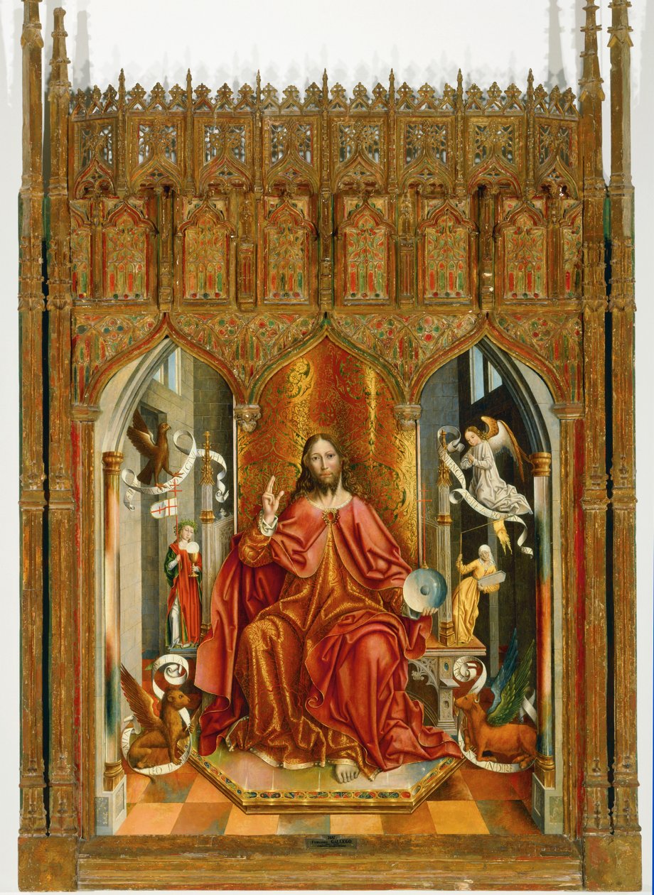 Jezus Chrystus błogosławiący Kościół i Synagogę ... autorstwa Fernando Gallego