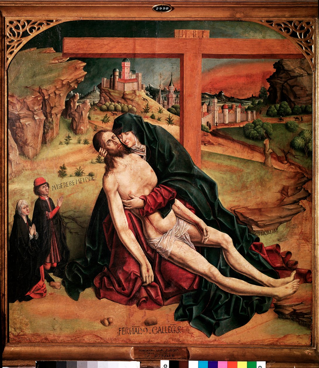 Pieta (metoda mieszana na panelu) autorstwa Fernando Gallego