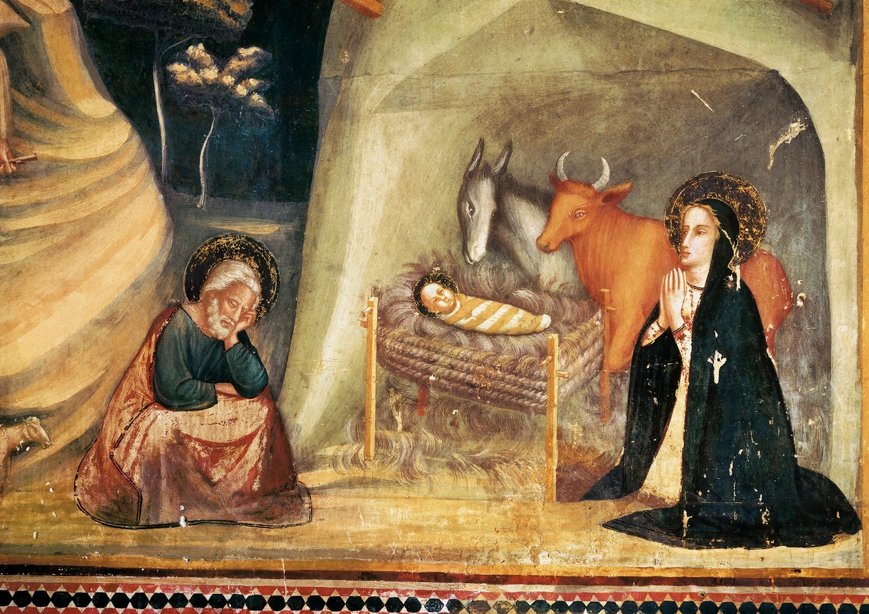 Narodzenia, z kaplicy św. Michała, klasztor Pedralbes, Barcelona autorstwa Ferrer Bassa