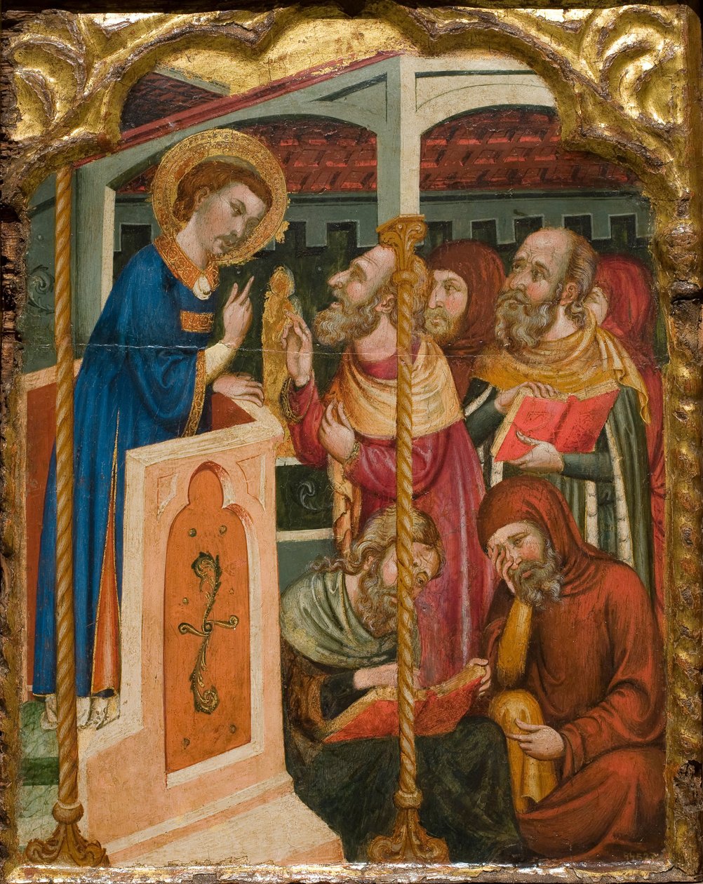 Spór św. Szczepana z Żydami, ok. 1350 autorstwa Ferrer and Arnau Bassa,
