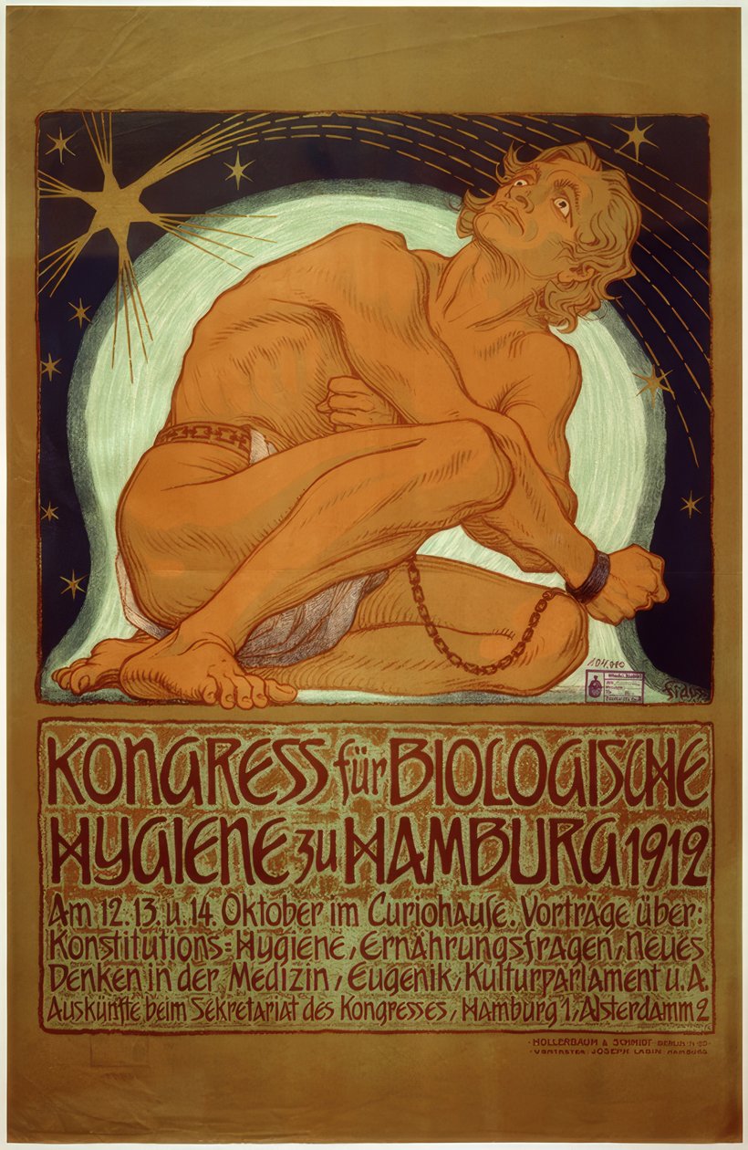 "Kongres Higieny Biologicznej w Hamburgu 1912" / Fidus / Plakat, 1912 autorstwa Fidus
