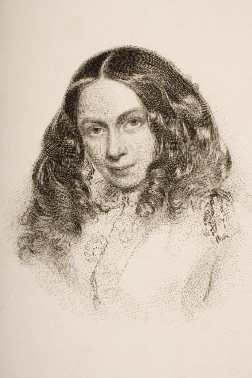 Elizabeth Barret Browning (1806-61) w marcu 1859, wyryte przez G.Cook