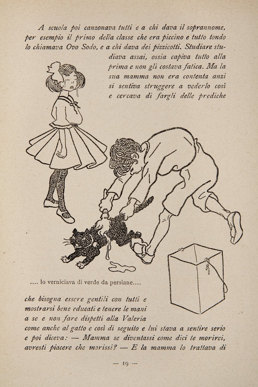 Ilustracja z książki dla dzieci, ok. 1920-30 autorstwa Filiberto Scarpelli