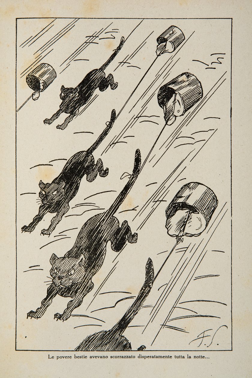 Ilustracja z książki dla dzieci, ok. 1920-30 autorstwa Filiberto Scarpelli