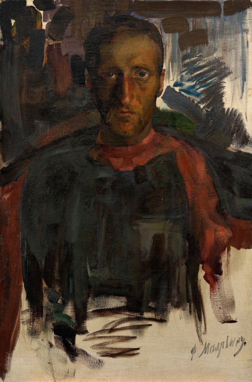 Portret poety Nikołaja Gumilowa 1886-1921 autorstwa Filipp Andreevic Maljavin