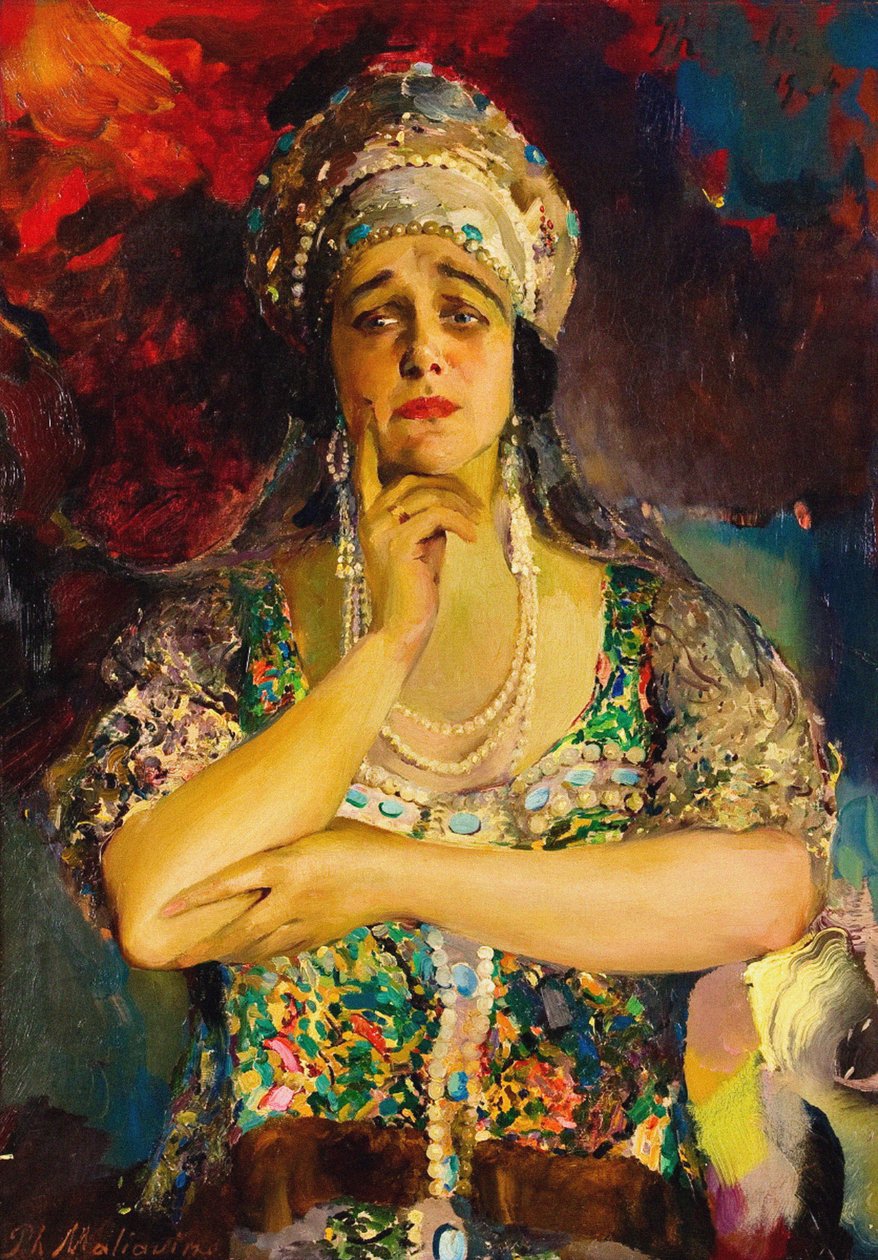 Portret piosenkarki Nadieżdy Plewickiej, 1924 autorstwa Filipp Andreevic Maljavin
