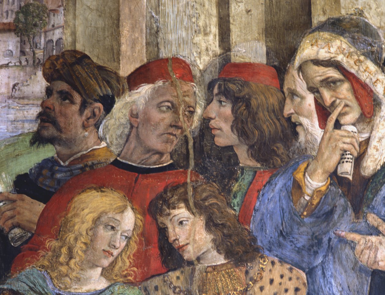 Fragment sporu św. Tomasza, kaplica Carafa, Santa Maria sopra Minerva, Rzym, 1488-93 autorstwa Filippino Lippi