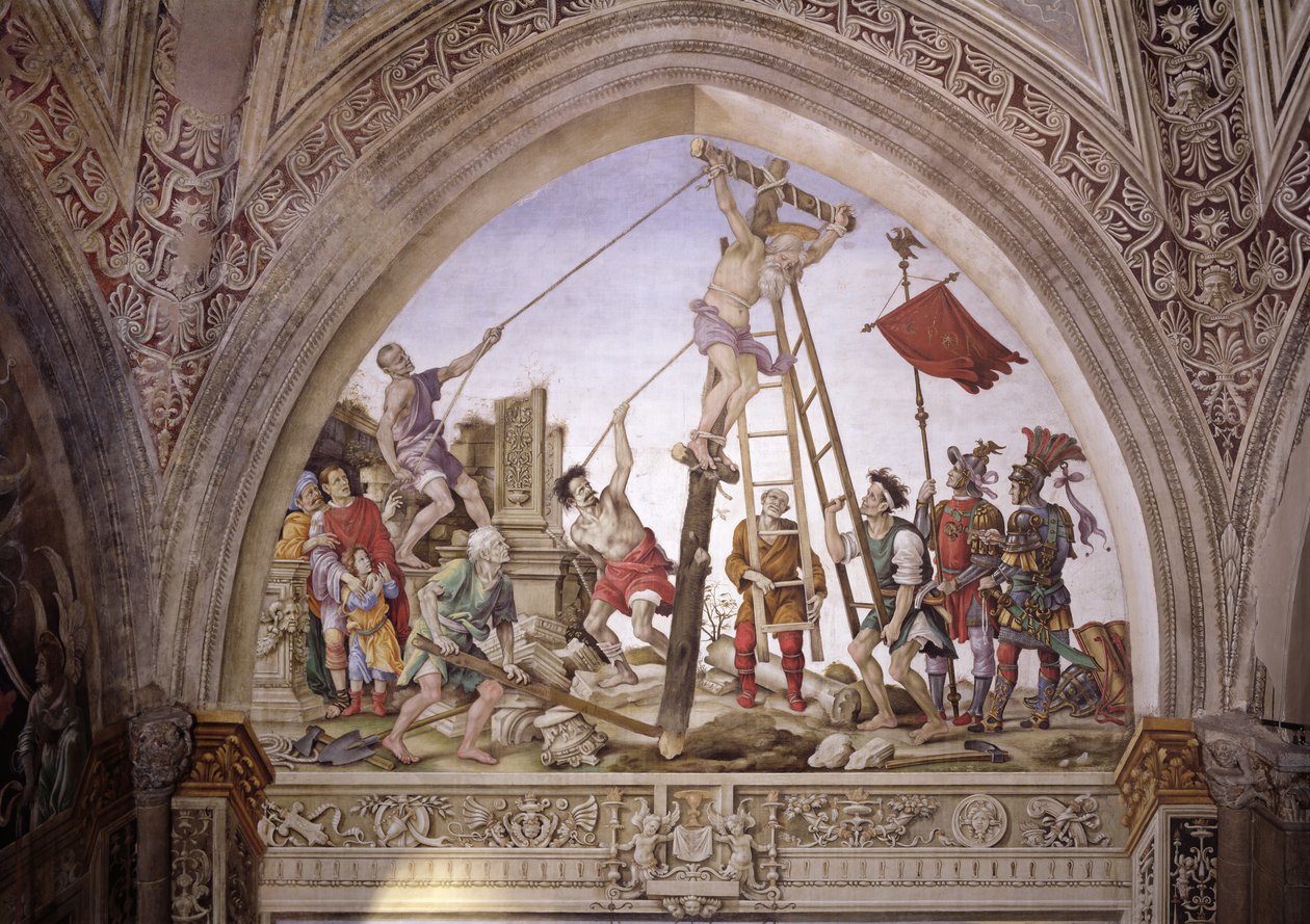 Męczeństwo św. Filipa, południowa ściana kaplicy Strozzich, ok.1497-1502 autorstwa Filippino Lippi