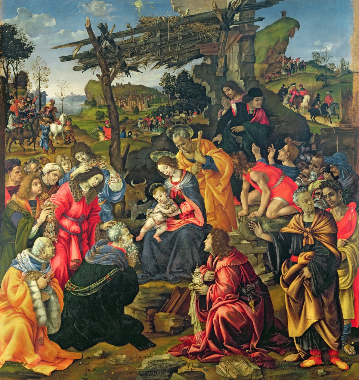 Pokłon Trzech Króli, 1496 autorstwa Filippino Lippi