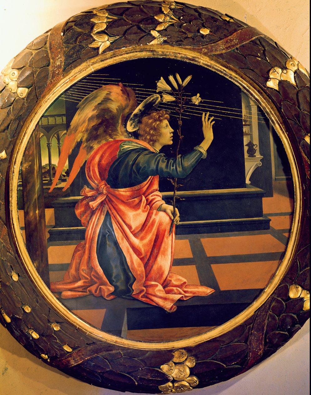 Anioł Zwiastowania, ok.1483 (tempera na panelu) autorstwa Filippino Lippi